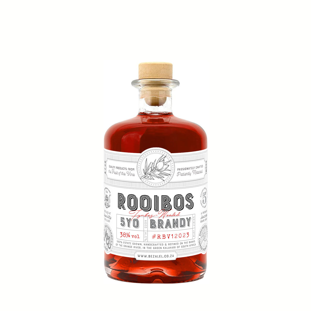 Bezalel Rooibos Potstill Brandy bottle with rich caramel and rooibos tones.