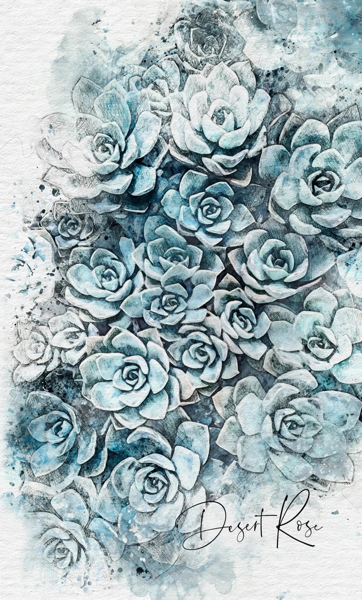 Desert Rose Dry White Wine, label artwork