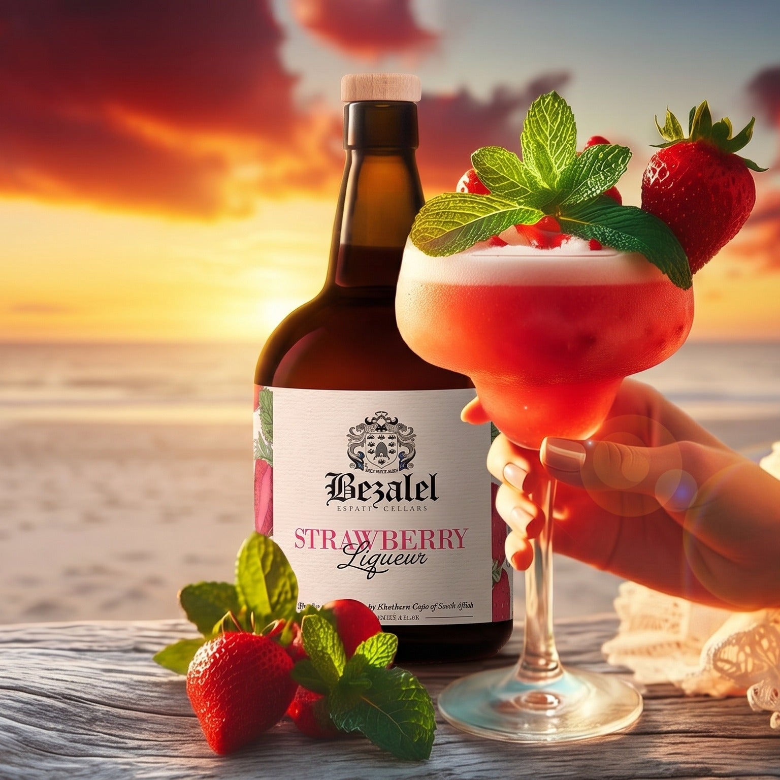 Strawberry & Mint Liqueur | For Cocktails and Desserts